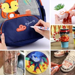 12 Color Permanent Paint Pens White Markers Oil Based Waterproof Marker Pen for Metal Rock Painting, Wood, Plastic, Canvas, Mugs