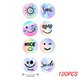 100-500pcs Rainbow Laser Thank You for Supporting My Small Business Stickers Gift Envelope Sealing Shipping Mail Labels 1inch