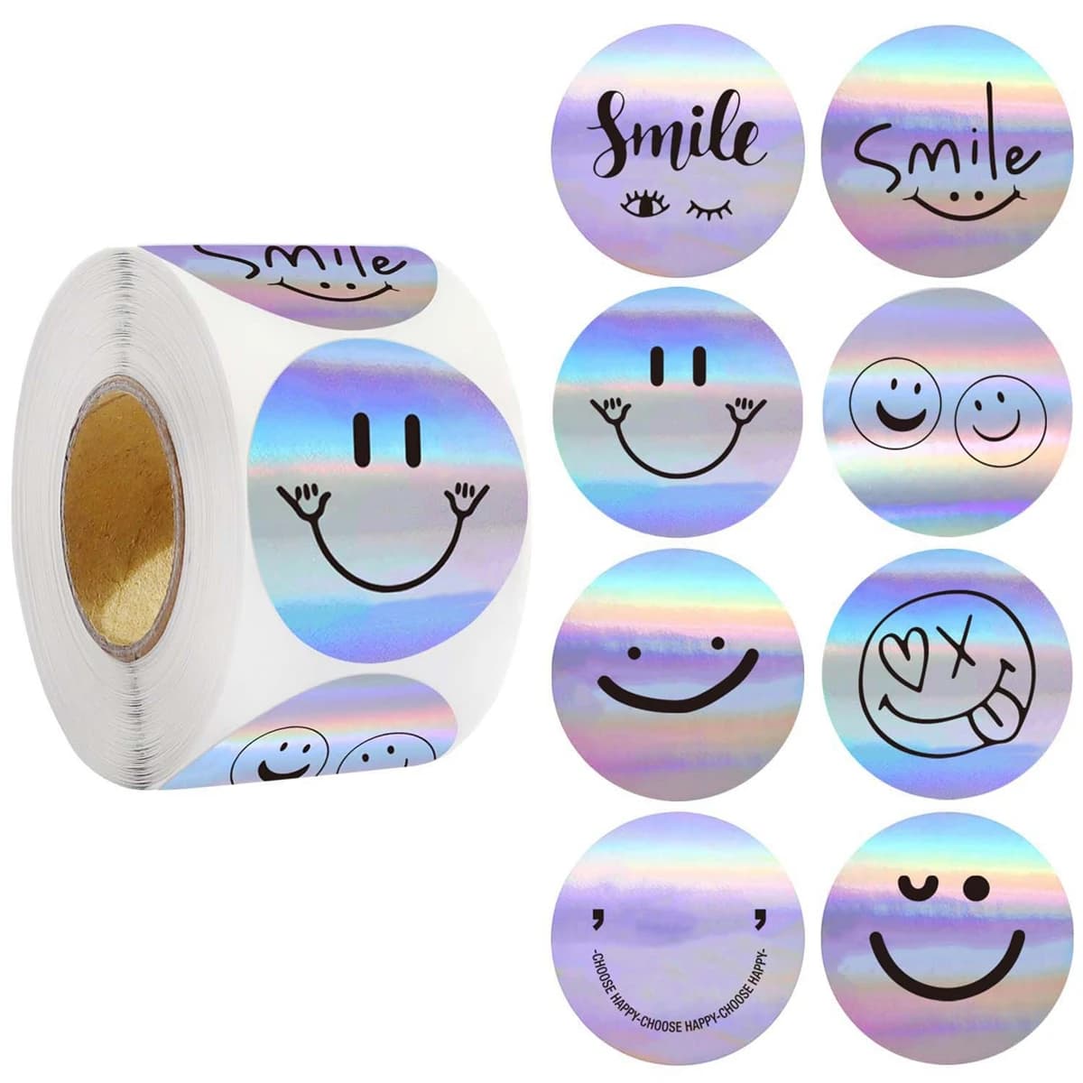 100-500pcs Rainbow Laser Thank You for Supporting My Small Business Stickers Gift Envelope Sealing Shipping Mail Labels 1inch