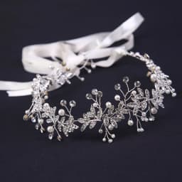 New Crystal Flower Headband Ribbon Bow Hairband for Bride Wedding Hair Accessories Pearl Head Flower Headbands Women Headwear
