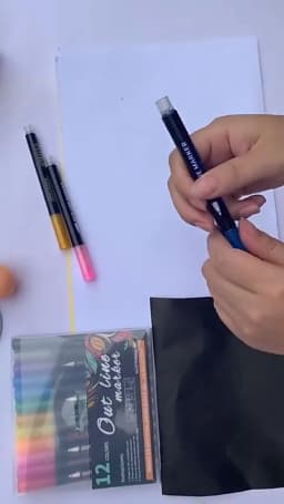 Double Line Contour Pen for Children,Color Dream Metal,Hand Account Fluorescent Pen,greeting Card,Children's Graffiti,Color Suit