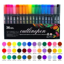Double Line Contour Pen for Children,Color Dream Metal,Hand Account Fluorescent Pen,greeting Card,Children's Graffiti,Color Suit