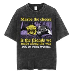 The Horrors Are Never Ending Yet I Remain Silly T-shirt Funny Japanese Style Frog Retro Washed T Shirt Men's Oversized Tees Tops
