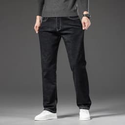 2025 Spring Autumn Men's Straight Jeans Denim Pants Classic Style Business Stretch Casual Trousers Large Size 40 42 44 46