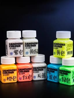 58ML Fluorescent Acrylic Pigment Luminous Pigment Glow in Dark Hand Painted DIY Festival Party Wall Light Absorbing Pigment
