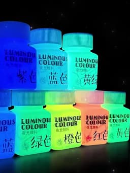58ML Fluorescent Acrylic Pigment Luminous Pigment Glow in Dark Hand Painted DIY Festival Party Wall Light Absorbing Pigment