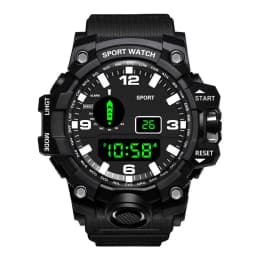 YIKAZE Sports Watch Men's LED Digital Watches Multifunction Military Clock Big Dial Waterproof Fitness Electronic Watch For Man