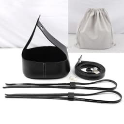 Handmade Handbag Shoulder Strap Hollow Drawstring Woven Bag Set Bucket Bag Leather With Bag Bottom Belt Bag For DIY Backpack