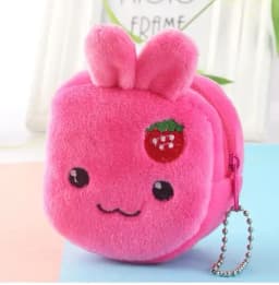 Women's Cute Coin Wallet Cartoon Soft Plush Small Coin Purse Bag for Women Penguin Animal Zippper Coin Money Card Purses Cases
