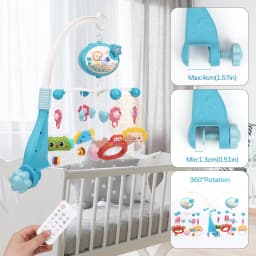 Baby Crib Mobile Rattle Toy For 0-12 Months Infant Rotating Musical Projector Night Light Bed Bell Educational For Newborn Gift