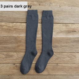 6PCS=3Pairs Men's Winter Compression Stocking Warm Hot Knee High Long Leg Terry Socks Warm Thicken Cover Calf Socks Size 38-44