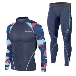 Findci Men's Sports Running Set Compression Shirt + Pants Skin-Tight Long Sleeves Quick Dry Fitness Tracksuit Gym Yoga Suits