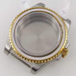 40mm Gold Plated Watch Case for NH35 NH36 NH38 Miyota8215 ETA2836 DG2813 ETA2824 PT5000 Movement Sapphire Crystal Screw-in Crown