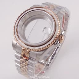 40mm Gold Plated Watch Case for NH35 NH36 NH38 Miyota8215 ETA2836 DG2813 ETA2824 PT5000 Movement Sapphire Crystal Screw-in Crown