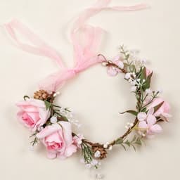 Meldel Bridal Hair Accessories Foam Rose Headband Women Headdress Silk Fake Flower Wreath Handmade Headband