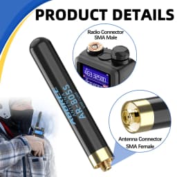 ABBREE AR-805PLUS Mini Antenna Walkie Talkie SMA-Female UHF VHF High Gain upgrade AR-805S For Baofeng UV-5Rmini UV-5RH Ham Radio