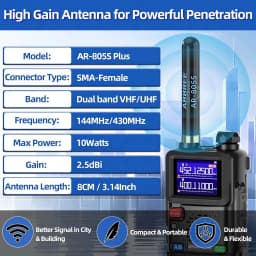 ABBREE AR-805PLUS Mini Antenna Walkie Talkie SMA-Female UHF VHF High Gain upgrade AR-805S For Baofeng UV-5Rmini UV-5RH Ham Radio