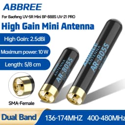 ABBREE AR-805PLUS Mini Antenna Walkie Talkie SMA-Female UHF VHF High Gain upgrade AR-805S For Baofeng UV-5Rmini UV-5RH Ham Radio