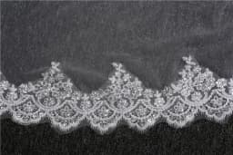 White Ivory Bling bling Cathedral Wedding Veils Long Lace Edge Bridal Veil with Comb Two Layers Blusher Veil Wedding Accessories