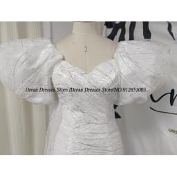 Puff Short Sleeve Sheath Pleat Strapless Ivory Evening Dresses for Women Sequined Prom Gowns for Ladies Party Custom Summer Club