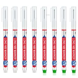 8Pcs/Set Perforating 20mm Deep Hole Long Head Nib Markers For Metal Pen Waterproof Bathroom Woodworking Decoration Multi-Purpose