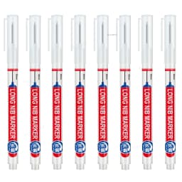 8Pcs/Set Perforating 20mm Deep Hole Long Head Nib Markers For Metal Pen Waterproof Bathroom Woodworking Decoration Multi-Purpose