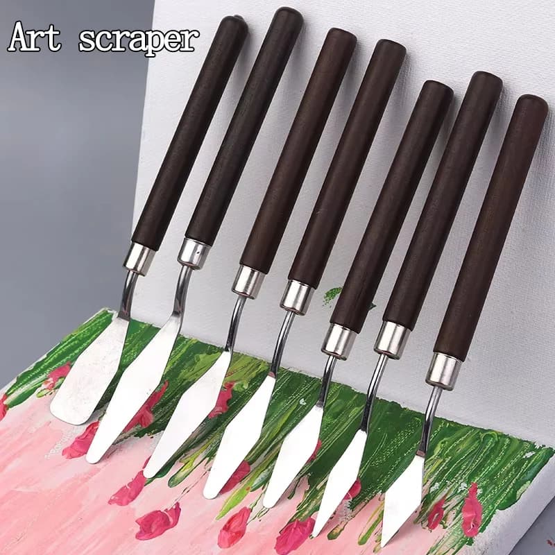 1/3/5/7Pcs/Set Stainless Steel Oil Painting Knife Artist Spatula Art Tools stationery Cake baking supplies painting drawing cute