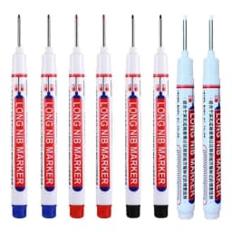 8Pcs/Set 20mm Deep Hole Long Nib Head Markers For Metal Perforating Pen Waterproof Bathroom Woodworking Decoration Multi-Purpose