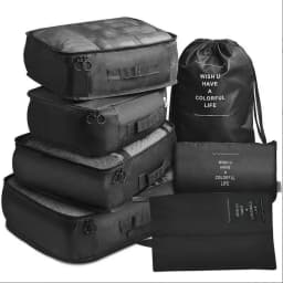7Pcs Folding Travel Organizer Storage Bags Wardrobe Cube Suitcase Packing Set Storages Luggage Clothes Shoe Box