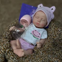 33cm Open Mouth Full Body Silicone Loulou Girl and Boy Newborn bebé de silicona cuerpo entero Handmade Lifelike Gifts for Kids