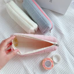 Kawaii Pencil Case Creative Pillow Bag Large Capacity Short fluff Bag for Girls School Supplies Stationery Box Cosmetic Bag