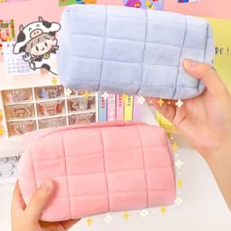 Kawaii Pencil Case Creative Pillow Bag Large Capacity Short fluff Bag for Girls School Supplies Stationery Box Cosmetic Bag