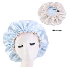New Women Solid Reversible Satin Bonnet For Curly Hair Cap Double Layer Adjustable Sleep Cap Elastic Hair Cap Haircare Night Hat