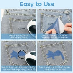 Denim Patches for Clothing - Super Glue Appliques, Iron-On & Sewing Fabric Embellishments, DIY Apparel Supplies for Pants and Ja