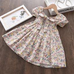 Bear Leader Rose Pink Plaid Bow Dress Elegant Lolita Child Big Girls Midi Dress Children Dresses Teens Party Princess Sundress