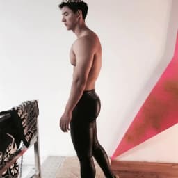 High Quality New Fashion Men Elastic Waist Leather Pants Black PU Leather Leggings Wetlook Tights Sexy Bar Performance S-4XL