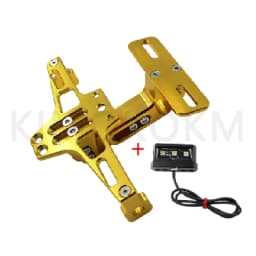 Motorcycle Universal Adjustable License Number Plate Bracket Rear Turn Signal LED Lamp Holder CNC Registration Plate Holder
