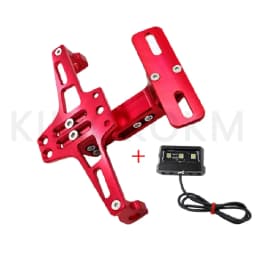 Motorcycle Universal Adjustable License Number Plate Bracket Rear Turn Signal LED Lamp Holder CNC Registration Plate Holder
