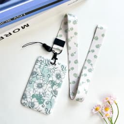 1 Pcs Simple And Fresh Flower Card Set Student Card Bus Access Protection Card Holder ABS Plastic Neck Rope Card Cover