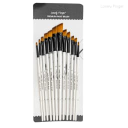 12pcs Professional Paint Brushes Set Round Pointed Tip Nylon Hair Artist Acrylic Brush For Acrylic Watercolor Oil Painting Body