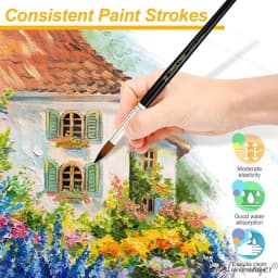 12pcs Professional Paint Brushes Set Round Pointed Tip Nylon Hair Artist Acrylic Brush For Acrylic Watercolor Oil Painting Body