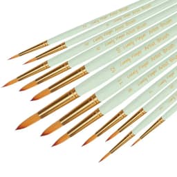 12pcs Professional Paint Brushes Set Round Pointed Tip Nylon Hair Artist Acrylic Brush For Acrylic Watercolor Oil Painting Body