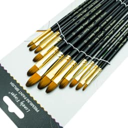 12pcs Professional Paint Brushes Set Round Pointed Tip Nylon Hair Artist Acrylic Brush For Acrylic Watercolor Oil Painting Body