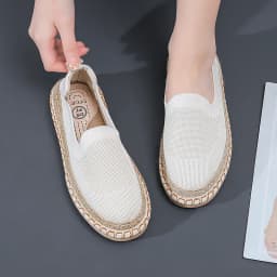 Thin Mesh Women's Casual Shoes Versatile Summer Flat Bottomed Fisherman's Shoes Women's Fashion Breathable Vulcanized Shoes