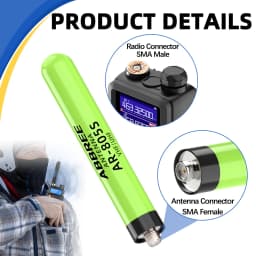 ABBREE AR-805PLUS Dual Band Mini Antenna SMA-Female VHF UHF High Gain For Baofeng UV-5R BF-888S UV-21 PRO 5RH QUANSHENG UV-K5