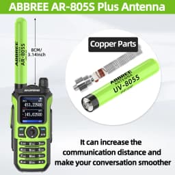 ABBREE AR-805PLUS Dual Band Mini Antenna SMA-Female VHF UHF High Gain For Baofeng UV-5R BF-888S UV-21 PRO 5RH QUANSHENG UV-K5