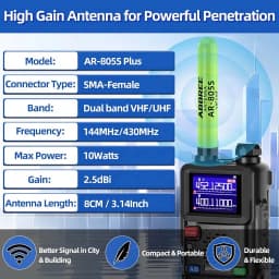 ABBREE AR-805PLUS Dual Band Mini Antenna SMA-Female VHF UHF High Gain For Baofeng UV-5R BF-888S UV-21 PRO 5RH QUANSHENG UV-K5