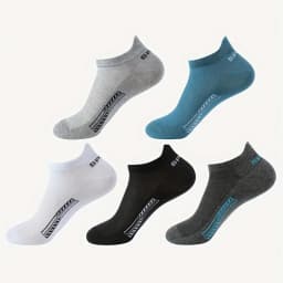 5 Pairs Men Short Socks With Fashionable Versatile Stripes That Absorb Sweat Are Breathable Soft Comfortable Casual Ankle Socks