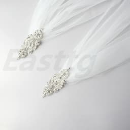 White Ivory 118"(300cm)width Diamond top Cape Bridal Shawl Cathedral Length Tulle Long Cape Cloak Shawl Wedding veil Accessories