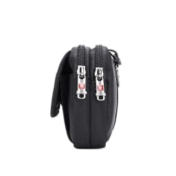 JANGEAR Horizontal Canvas Dual Cell Phone Holster Smartphone Belt Pouch Mens Versatile Zipper Belt Loop Pouch Shoulder Bag